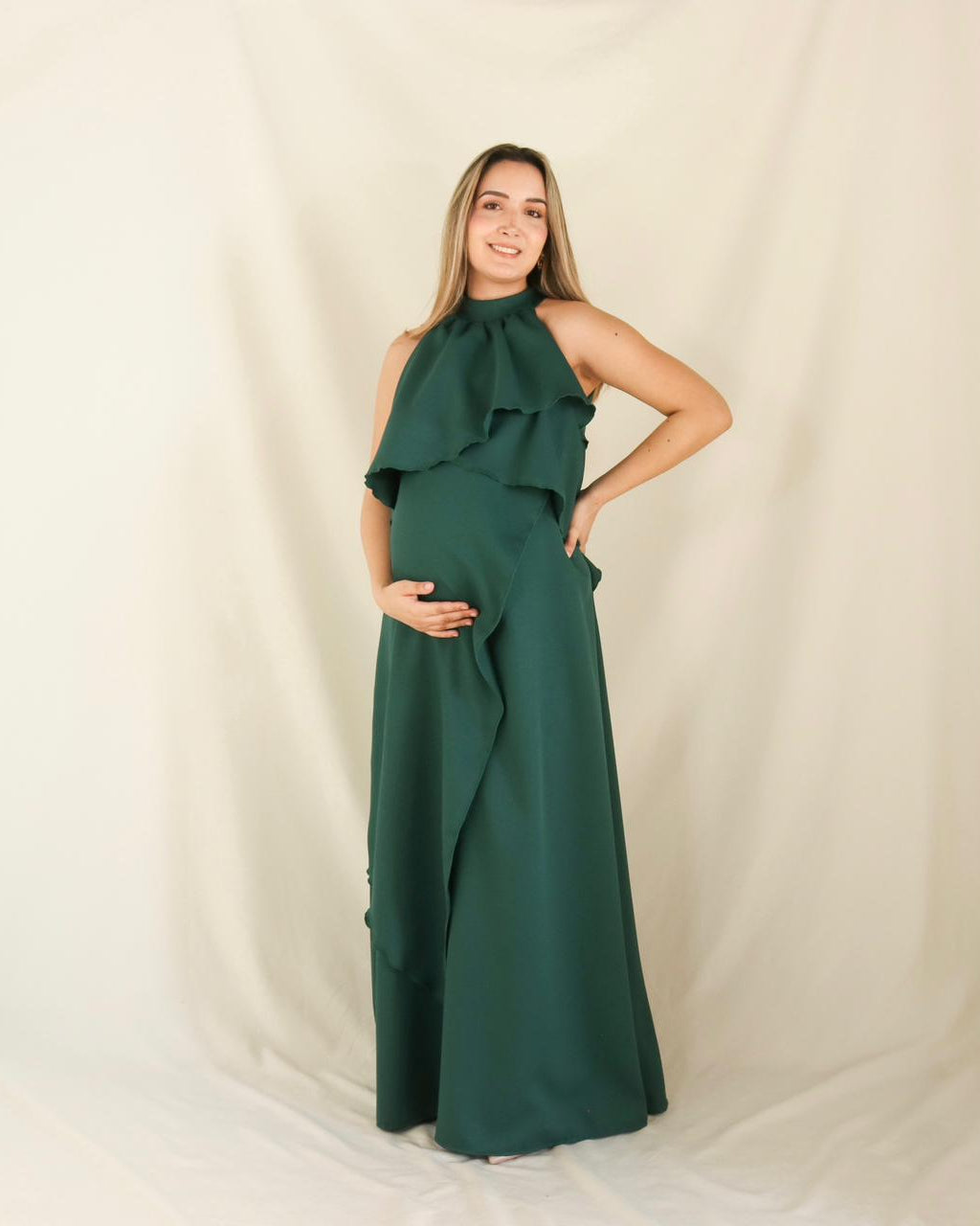Vestido Ariel de maternidad y lactancia verde medellín (CH) (G)