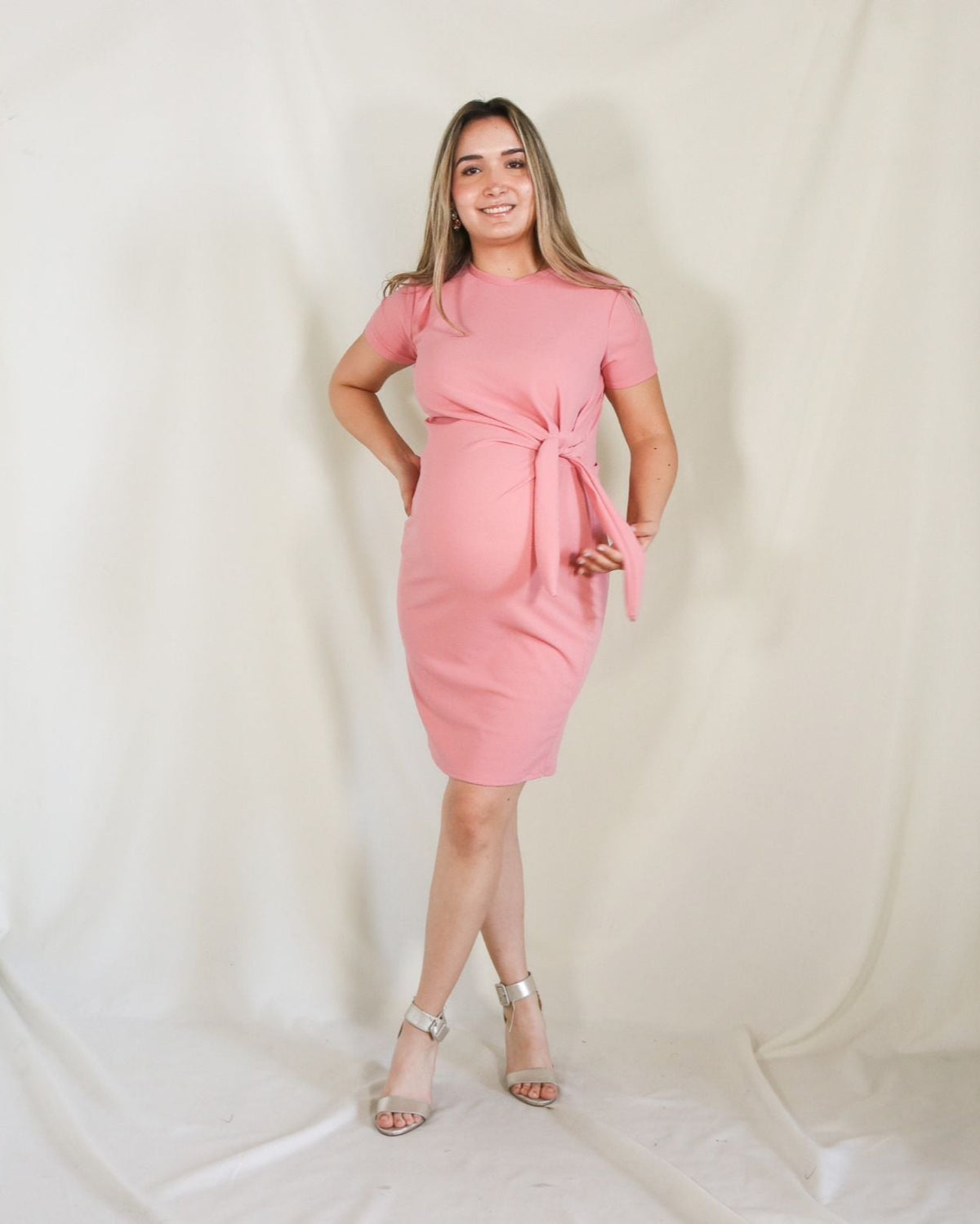 Maternity dress, Camila imperial blue short sleeves