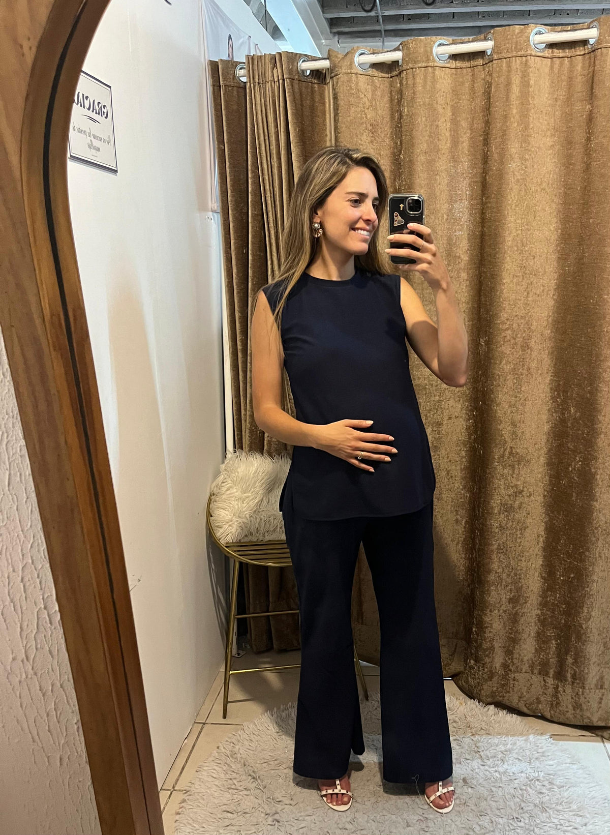 Conjunto de maternidad Cinthya, azul marino caliente