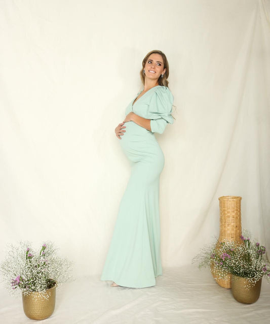 Vestido de maternidad Yuridia, verde claro