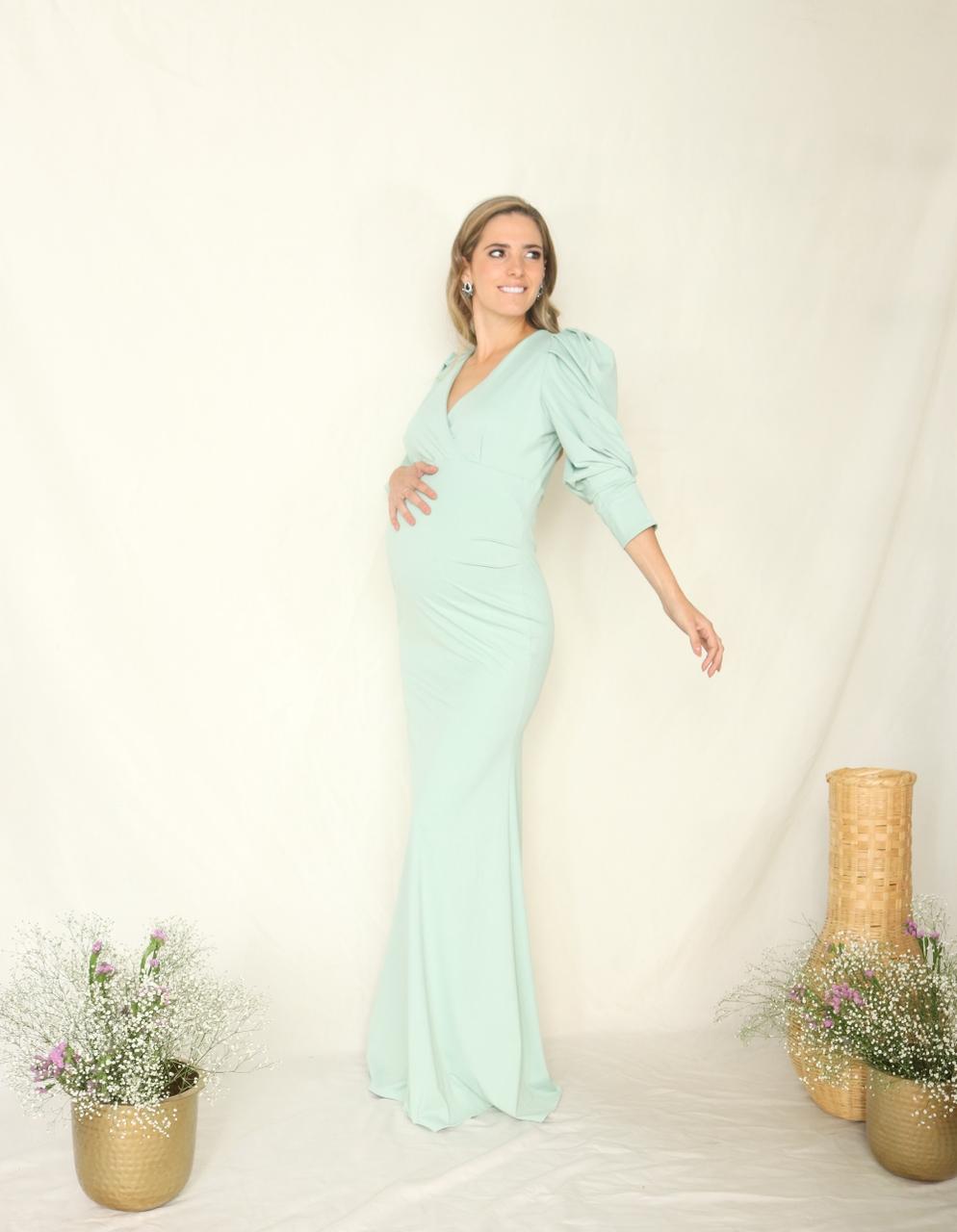 Vestido de maternidad Yuridia, verde claro