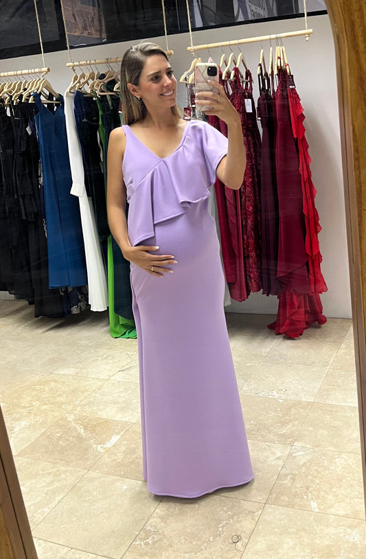Vestido de maternidad Linda, lila neopreno