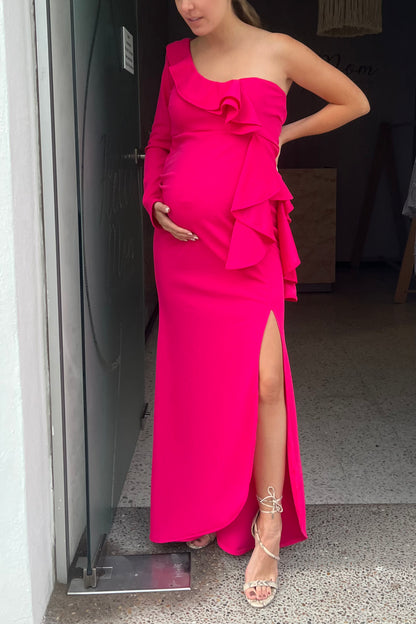 Vestido de maternidad, Britany rosa barbie con manga