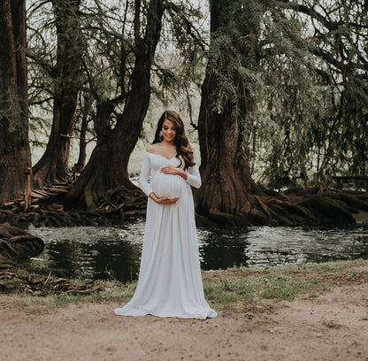 Vestido de maternidad sesión blanco, Alberta