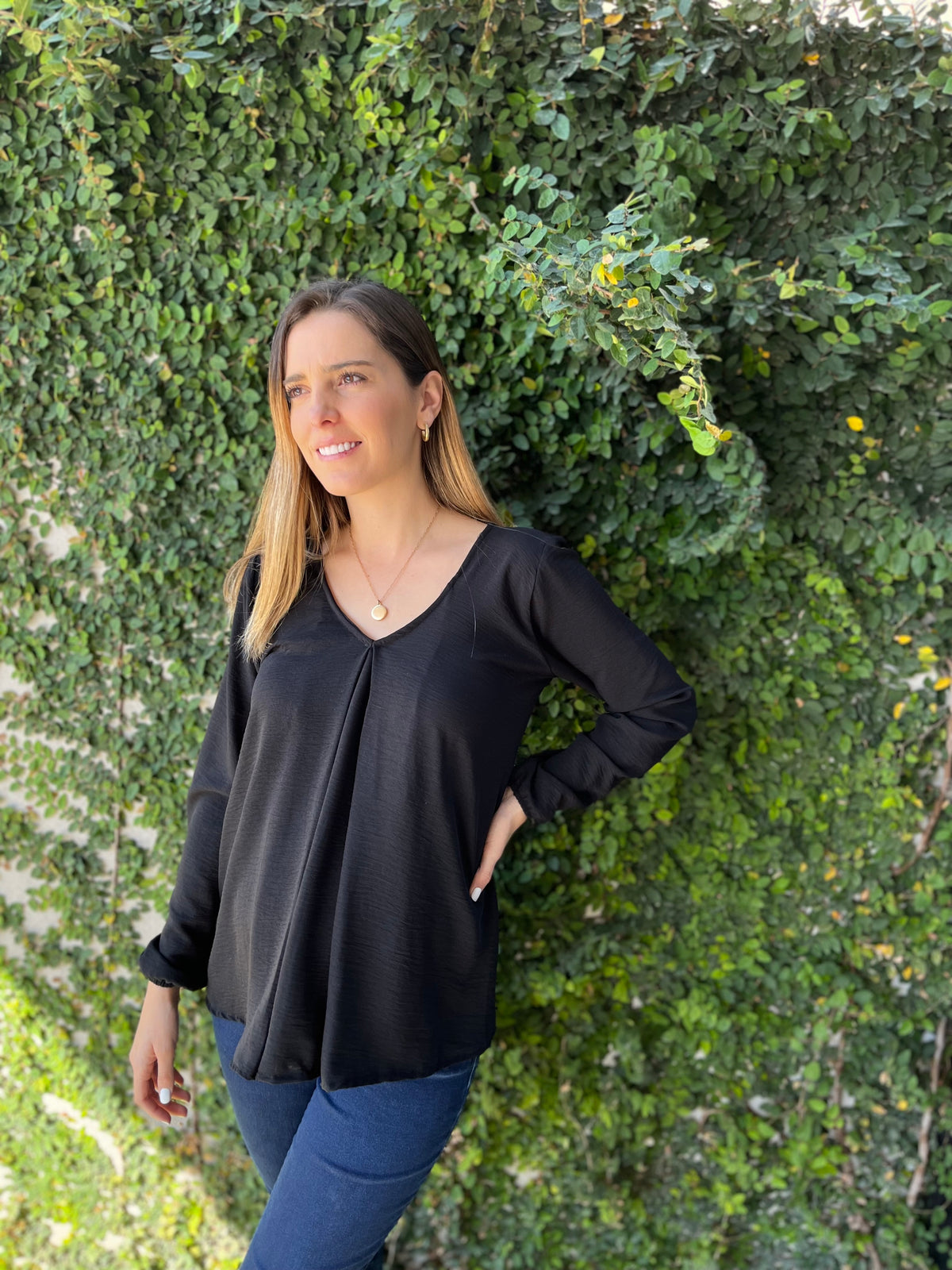 Nursing/maternity blouse, Bertha black