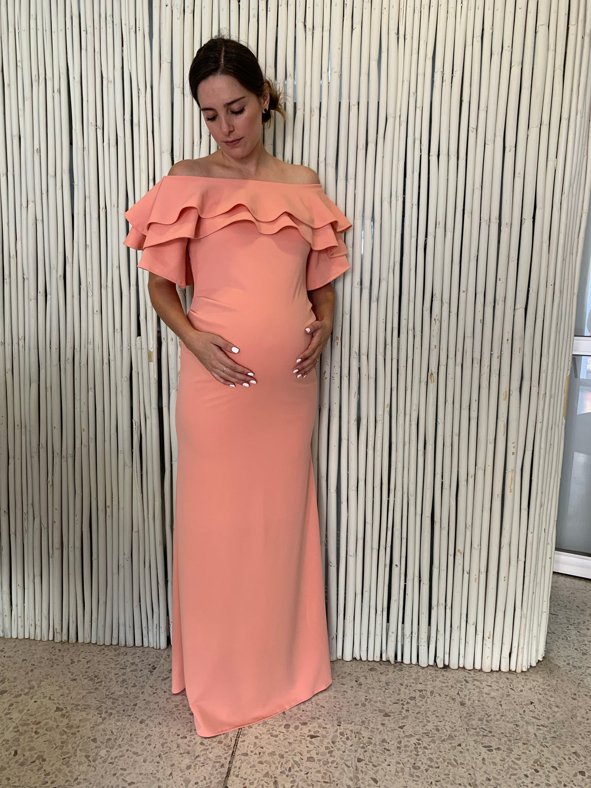 Vestido de maternidad, Alejandra rosa salmón ponti roma
