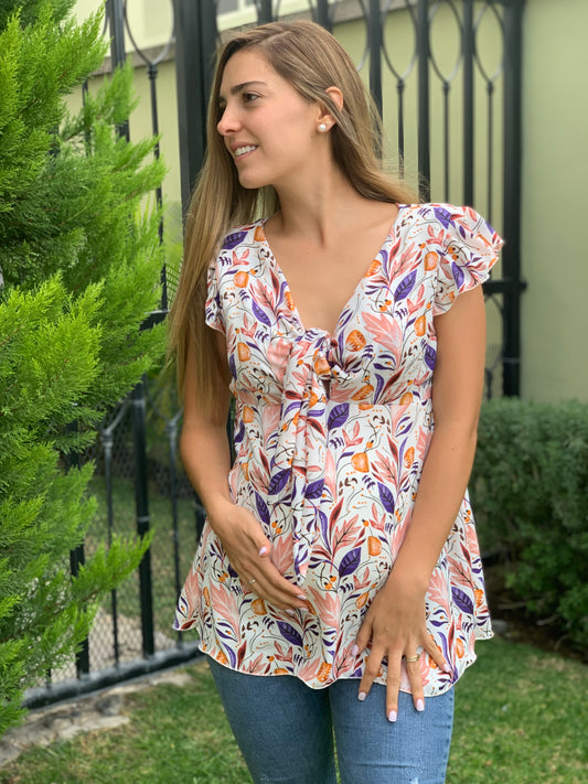 Maternity blouse, Brescia Leaves wind