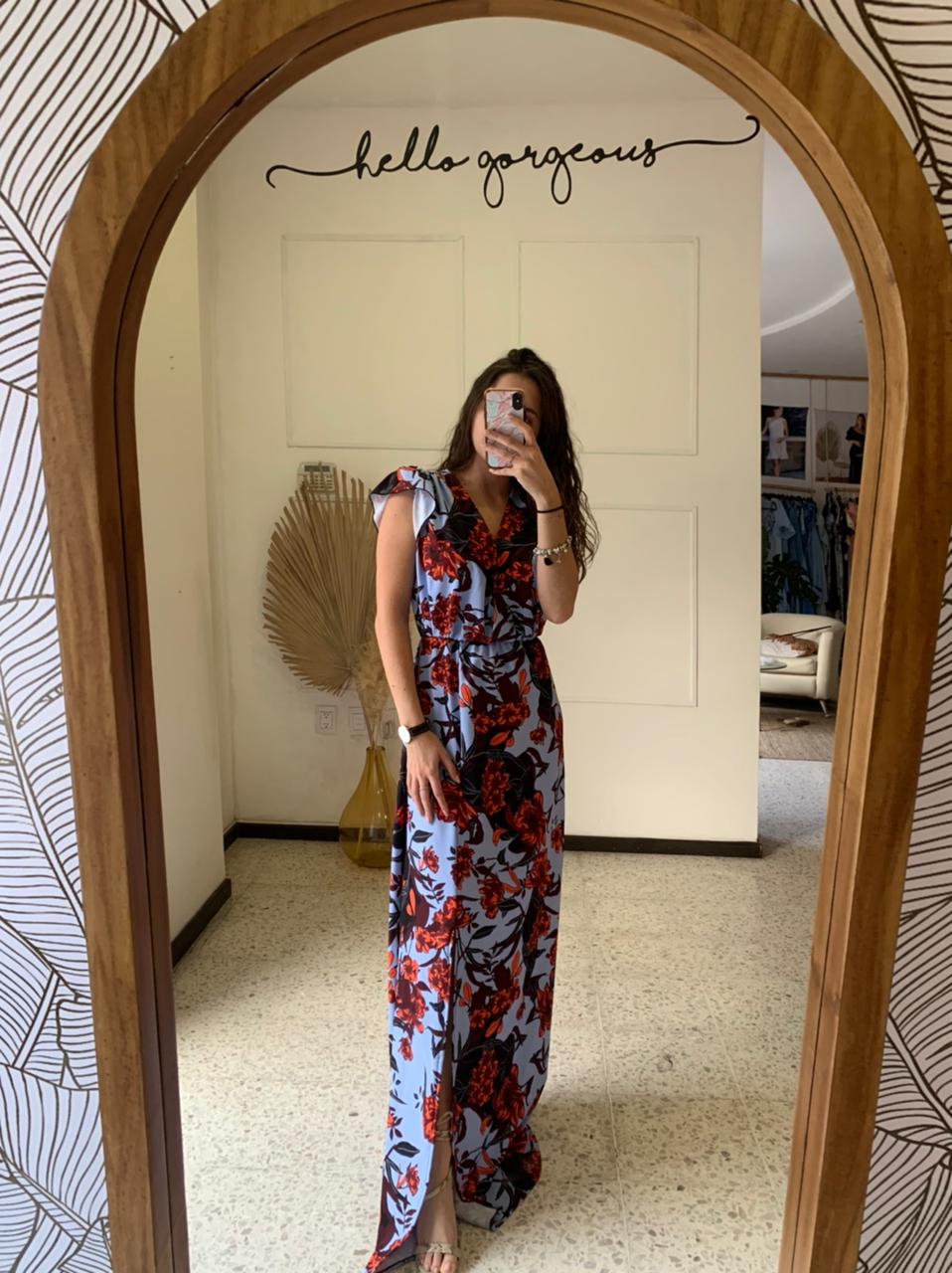 Nursing dress, Zara/Love long orange with blue