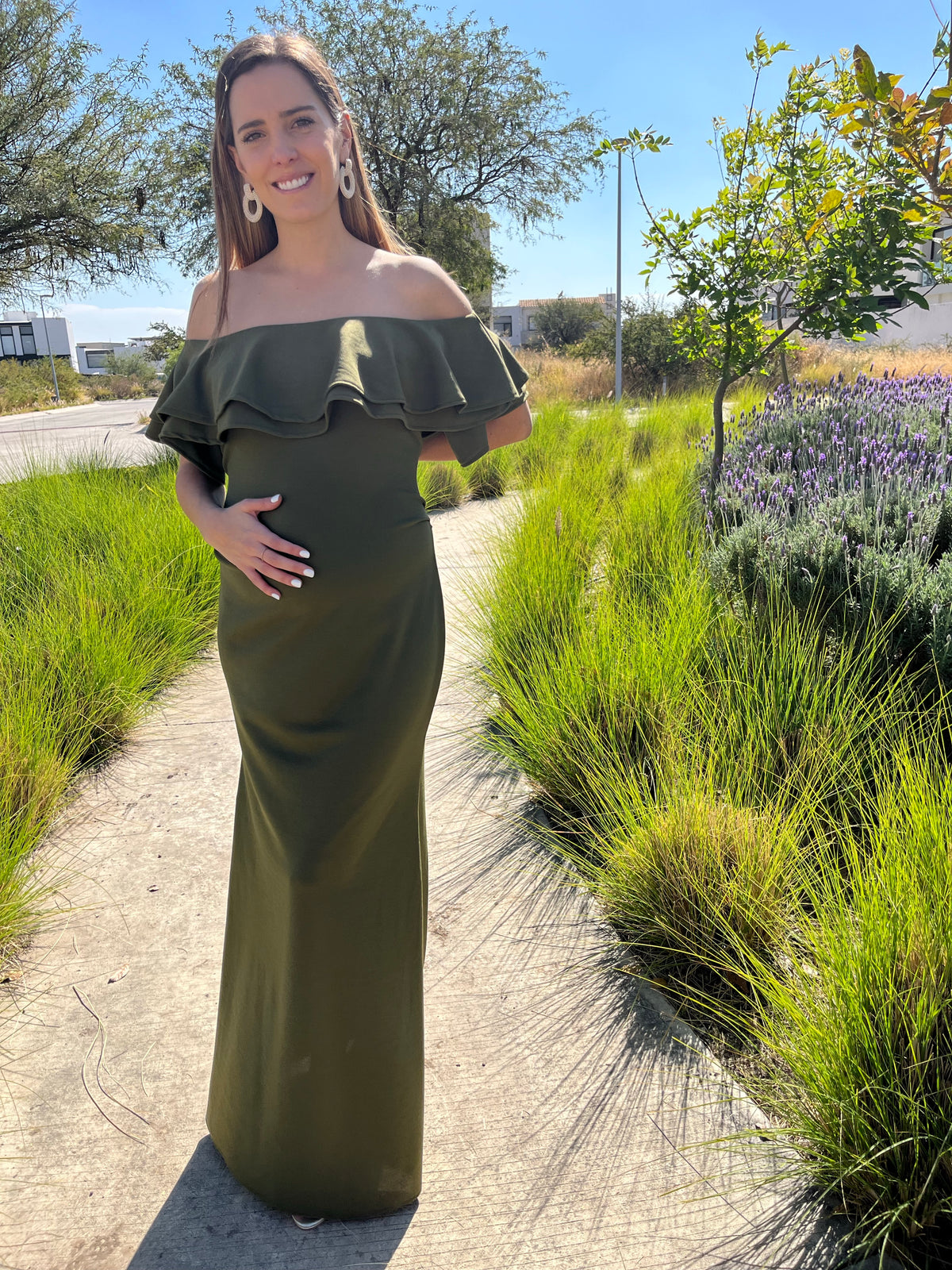 Vestido de maternidad, Alejandra verde olivo ponti roma