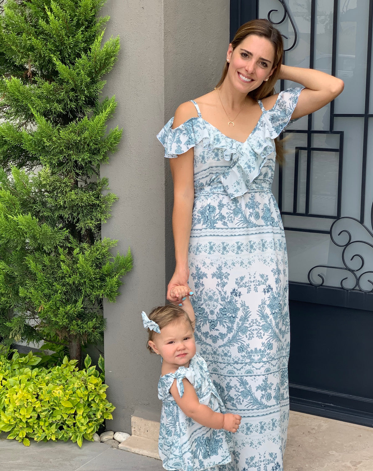 Maternity dress, Dayana, blue garigoleado