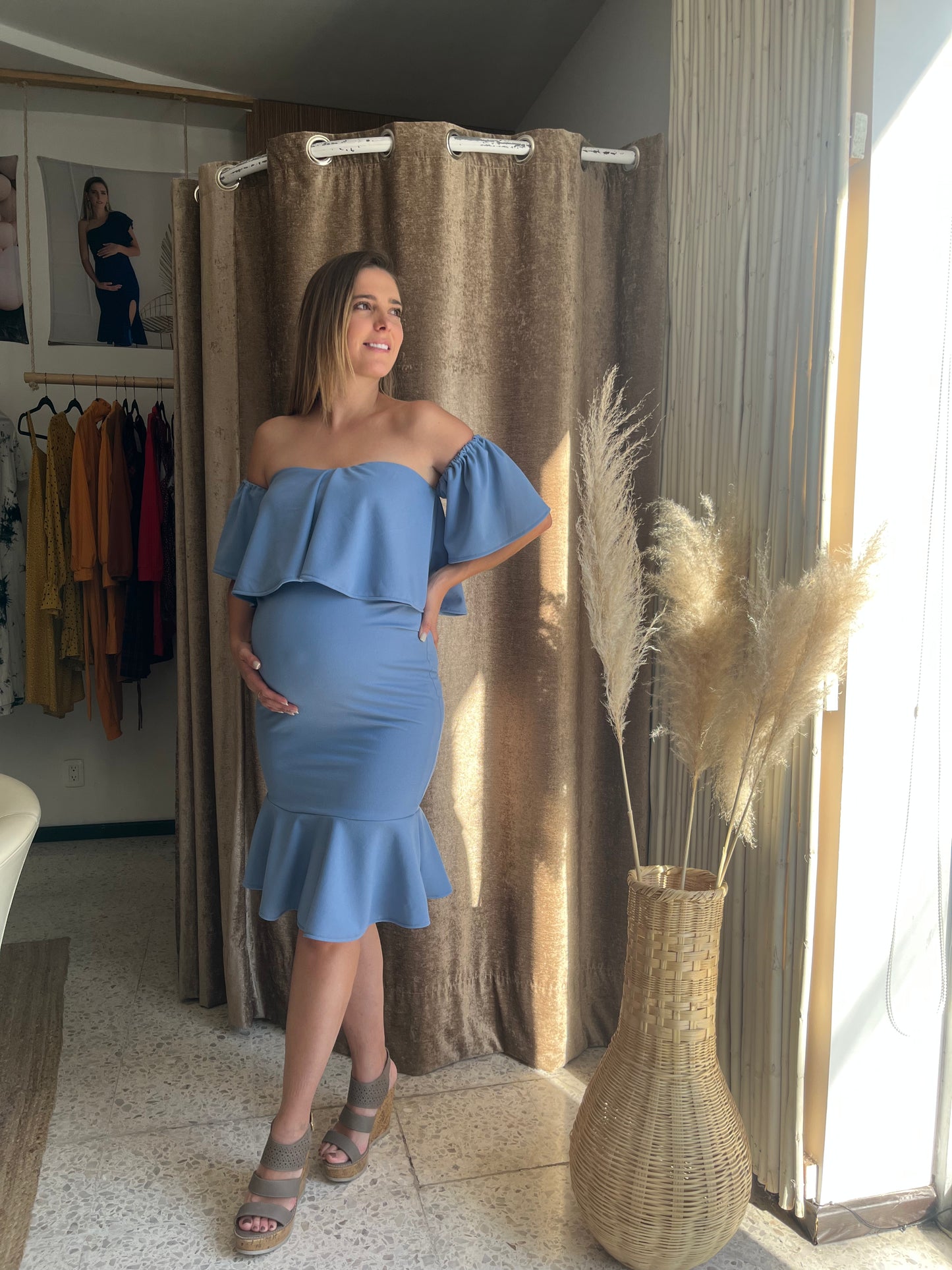 Maternity dress, loredana blue