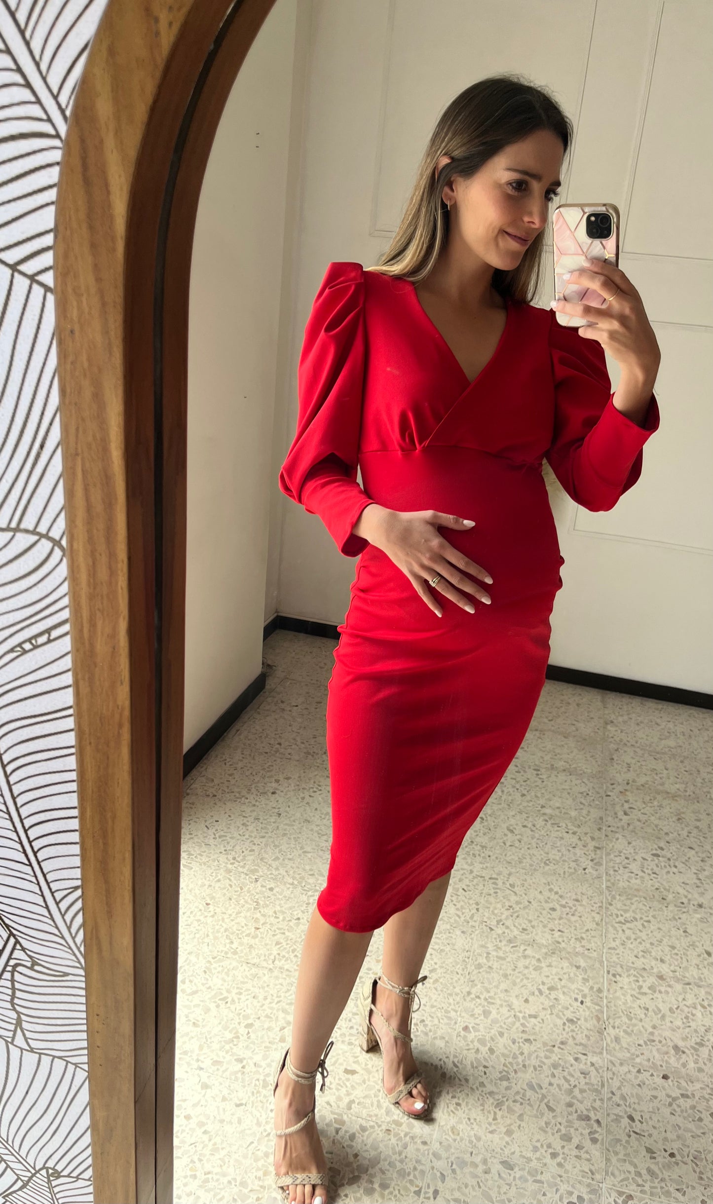 Vestido maternidad Yuridia rojo vértigo