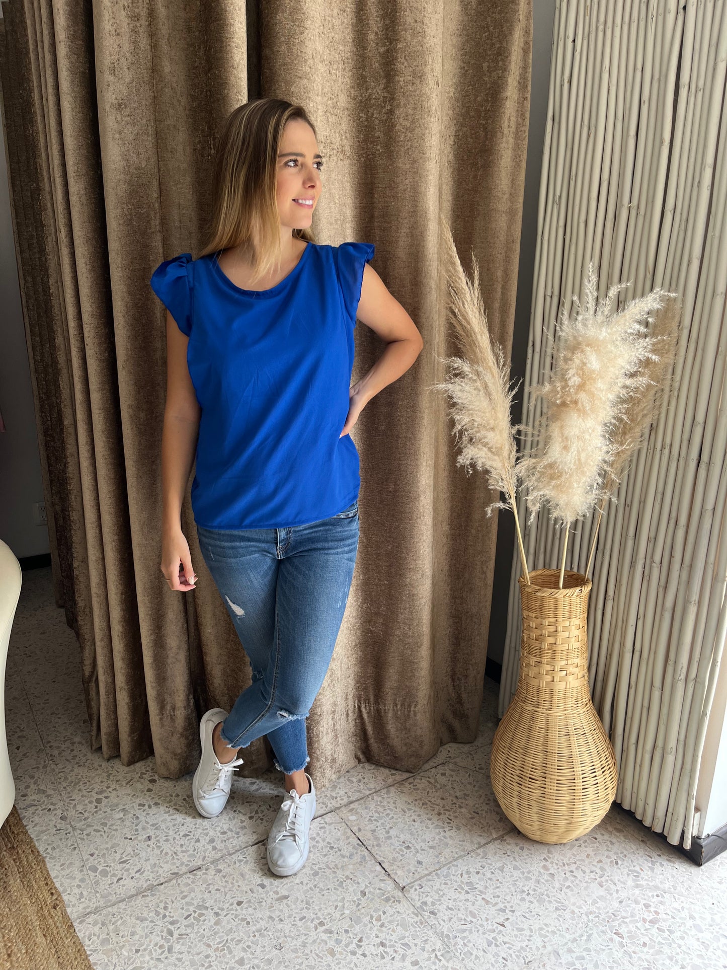 Nursing blouse Andy, royal blue